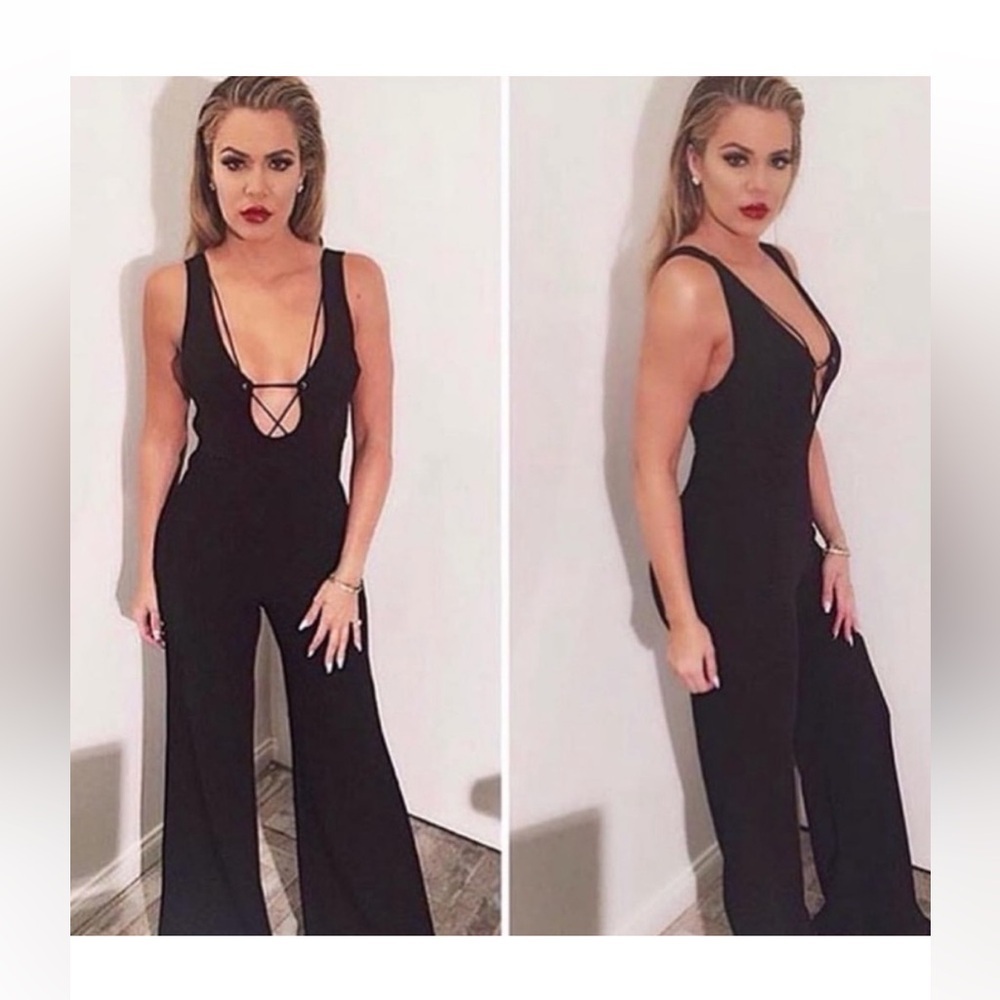Stylestalker Solitaire Cross Jumpsuit Pantsuit Noir Black